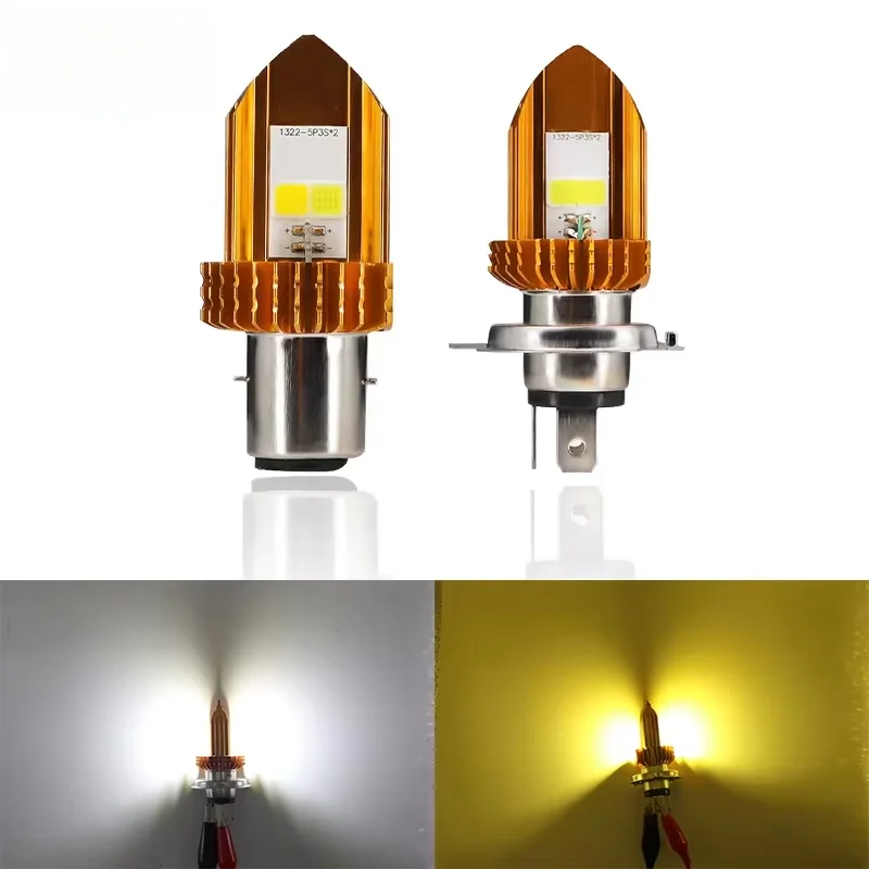 H4 BA20DLED Motorcycle Headlight Bulb - 10000LM Super Bright, High/Low Beam Fog Light, CANBUS Error-Free, Easy Install
