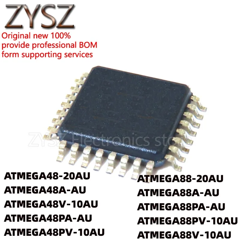 5PCS ATMEGA48PA-AU 20AU V-10AU A PV ATMEGA88A 48A PA AUR chip QFP32