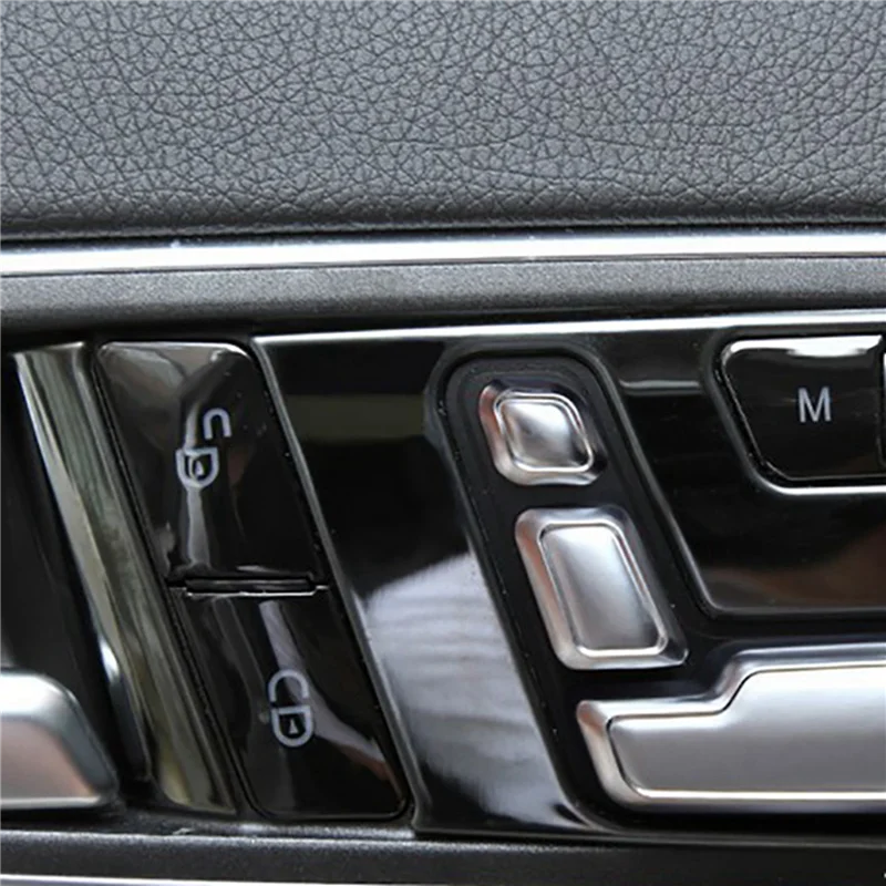 

12X автомобильный цинковый сплав, кнопка регулировки дверного сиденья, крышка переключателя, наклейка, отделка для Benz C E GLK GL ML Class W204 W212 W218
