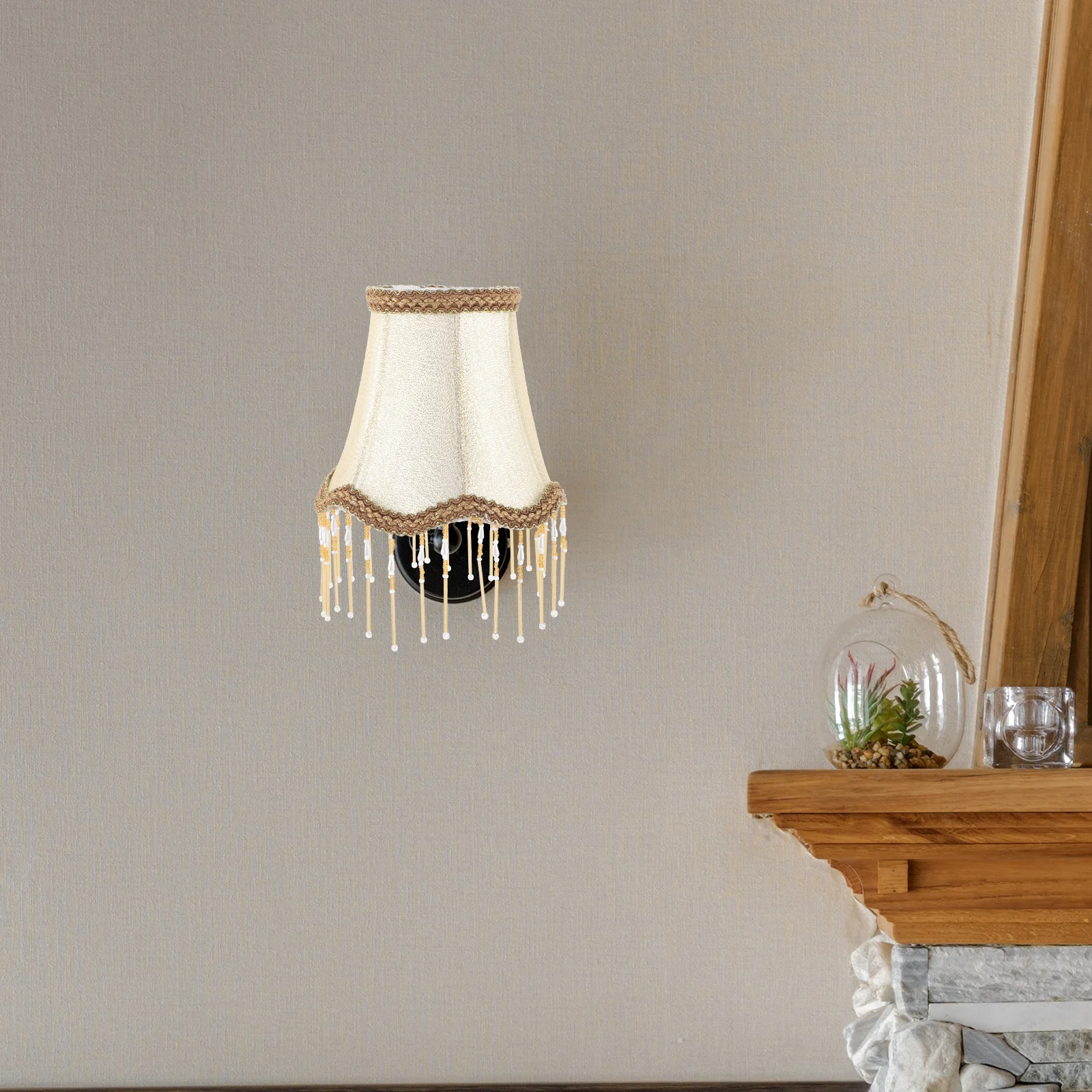 

Elegant Crystal Fabric Lampshade Retro Chandelier Shade Wall Light Decor Cloth Cover for Ceiling Lamps Easy