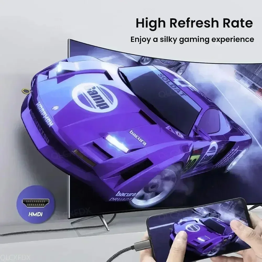 4K 30Hz 遅延なし HD ビデオ変換ケーブル タイプ c から HDMI 互換スクリーン TV コンピュータ 3 メートルスクリーン投影編組ケーブル