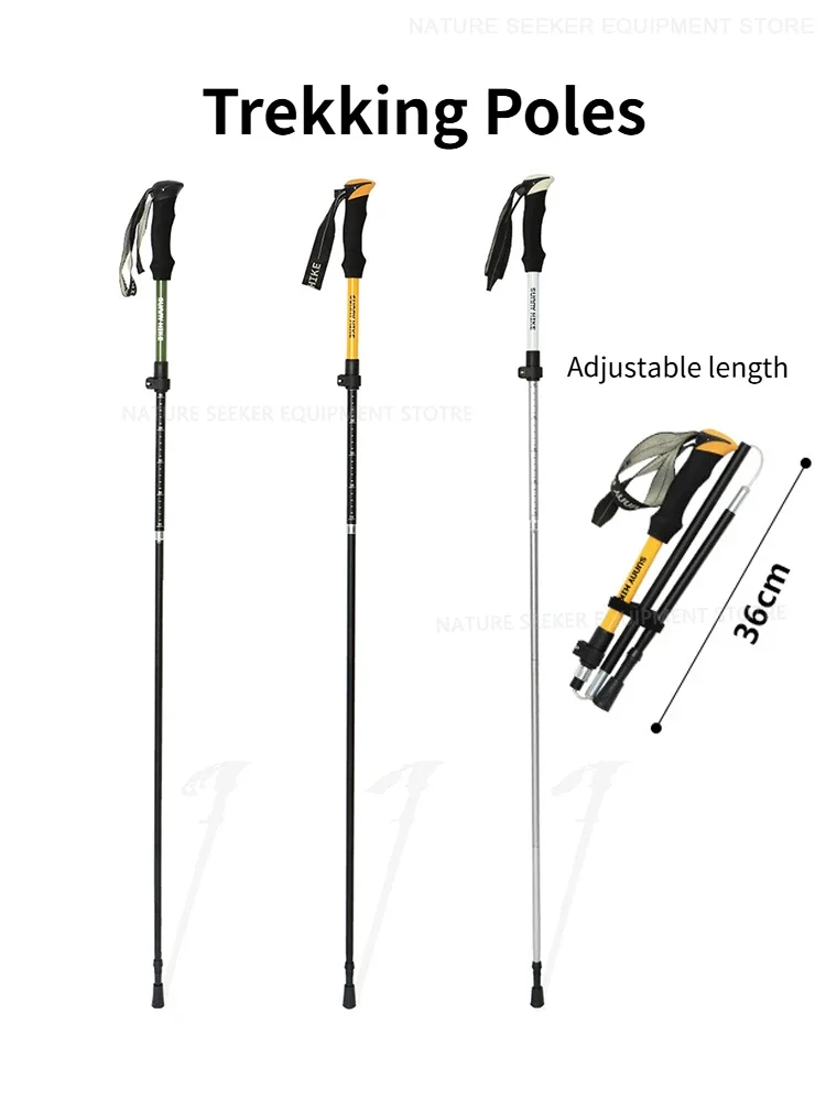 

Трости складные треккинговые палки на открытом воздухе, 5-секционные телескопические костыли для путешествий, скалолазания, пешего туризма, трость с регулируемой длиной