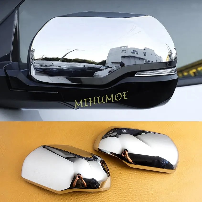 

2Pcs Glossy Chrome Car Rearview Side Mirror Cover Caps For Toyota Sequoia Tundra 2023 2024 2025 Auto Exterior Accessories