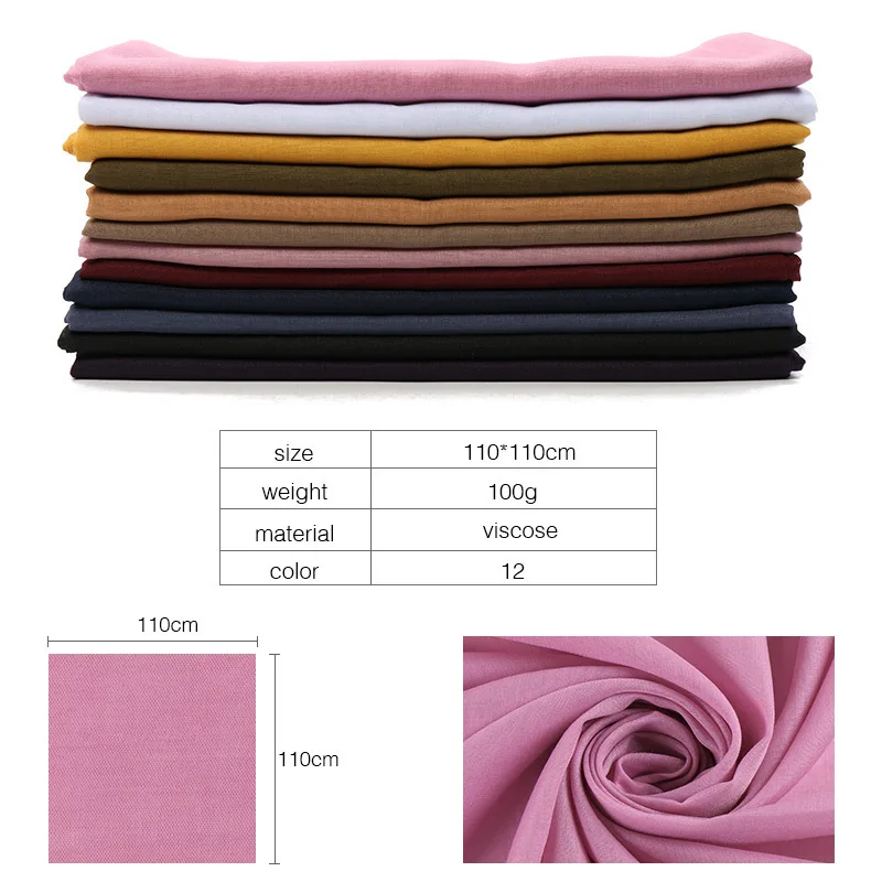 110*110 Malaysian Chiffon Print Square Scarf Plain Scarves Female Hijab Turban Shawls Wrap Headscarf Bufandas Foulard Bandanna