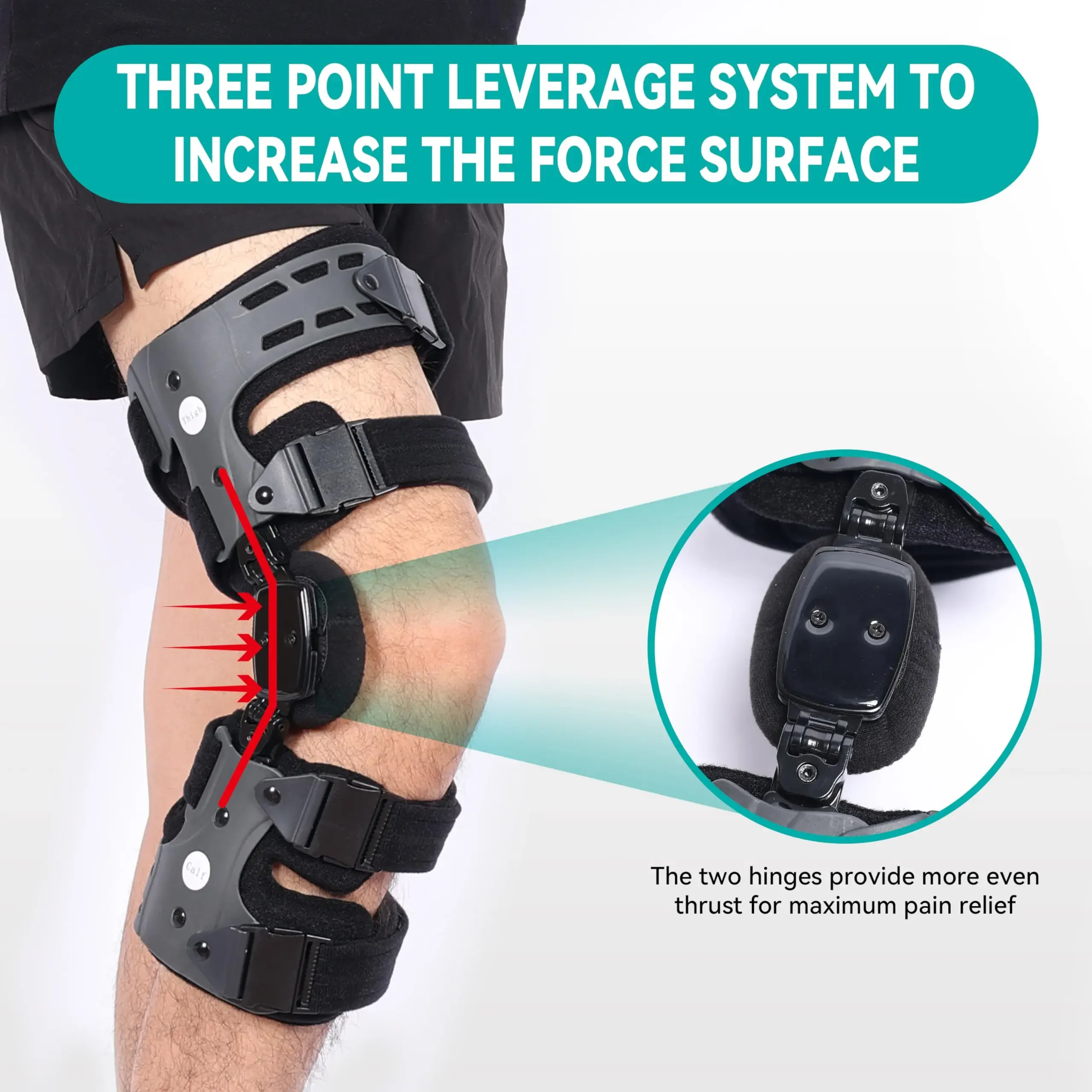 OA Unloader Knee Brace Hinged ROM Osteoarthritis Arthritis Joint Pain Relief Degeneration Protector Knee Support for Men & Women