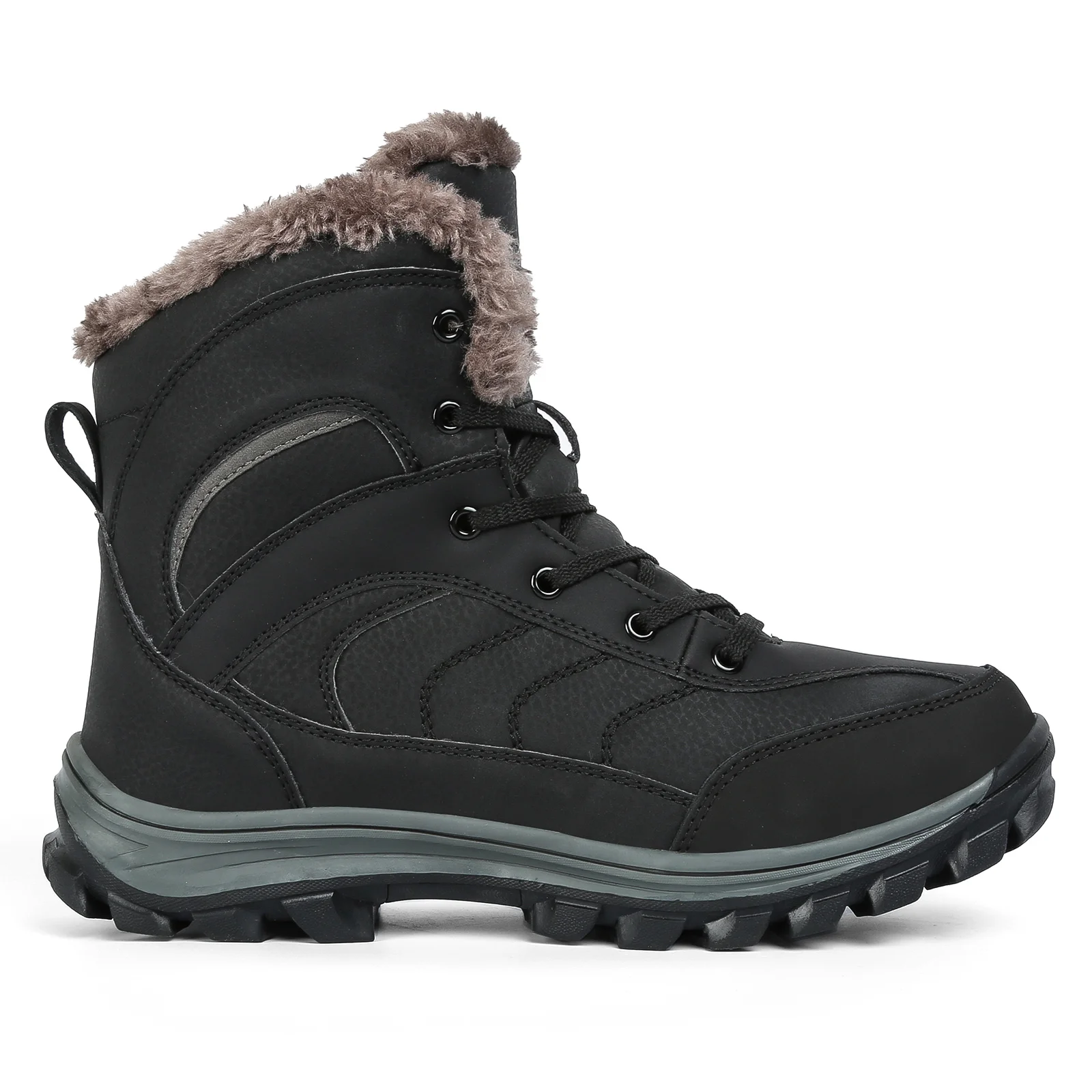 HIKEUP Winter Boots High Altitude Hiking Shoes Outdoor Field Training Boots High-Top Men Climbing Snow Shoes Men Plus Size