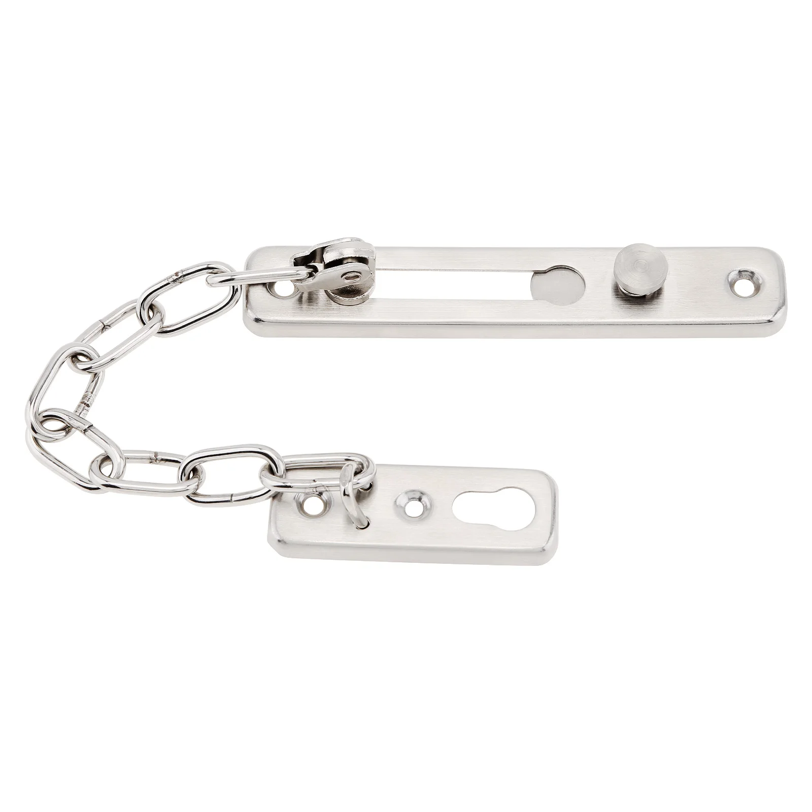Solid Security Door Sliding Chain Lock Safety Punch Free Door Chain Lock Anti-theft Latch Buckle for Bedroom,Hotel,Homestay view 2