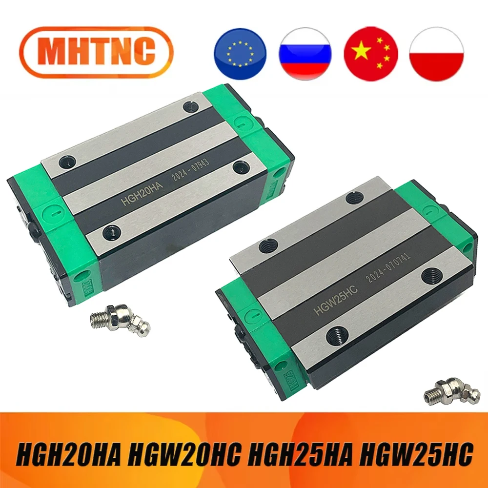 1 PC Slider Block HGH20HA HGW20HC HGH25HA HGW25HC for HGR20/HGR25 Linear Guides Slides Bearing for CNC Router