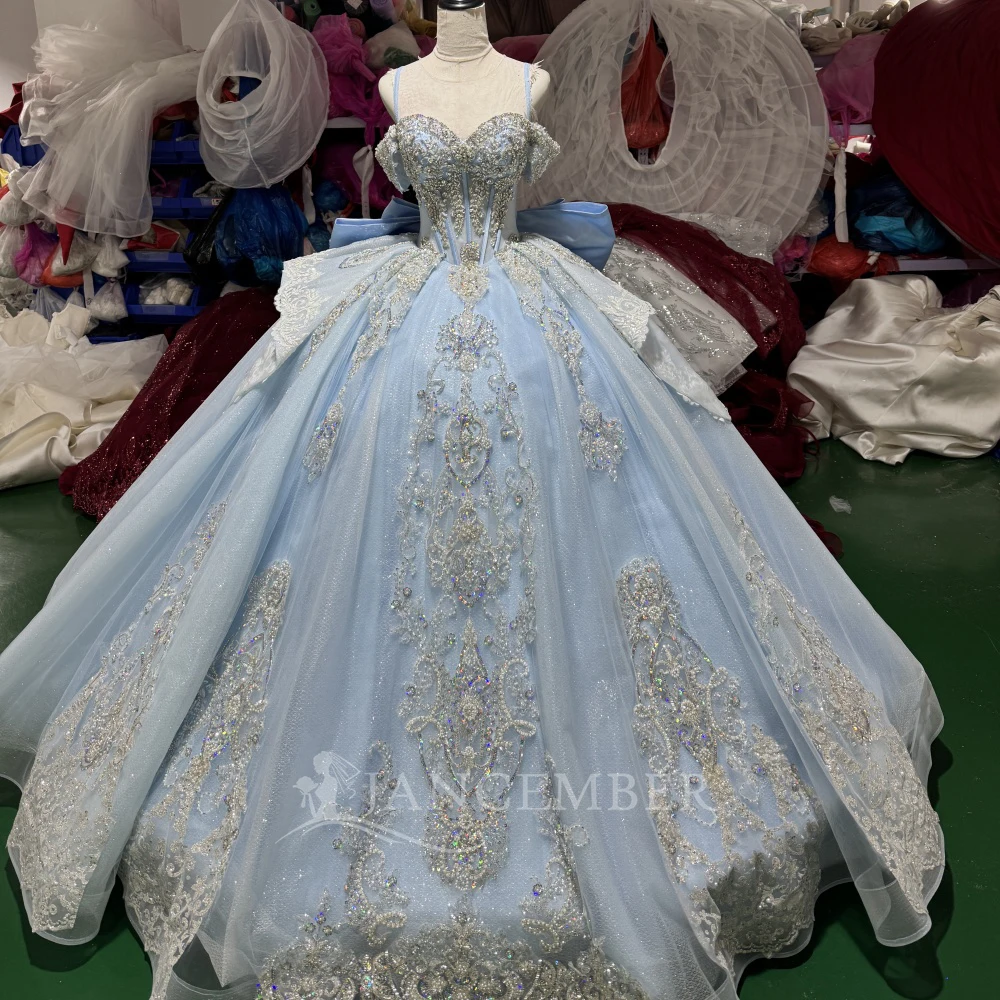 

Романтическое платье Quinceanera с открытыми плечами, очаровательное вечернее платье из металлического кружева с короткими рукавами, вечернее платье по индивидуальному заказу, quinceañeras