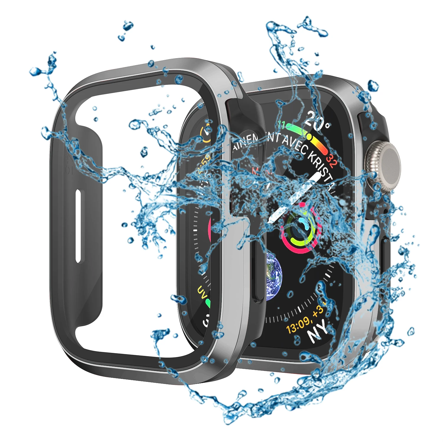 Glas Metall gehäuse für Apple Watch Ultra 49mm Zubehör Schutz Stoßstange gehärtet iwatch Serie 8 7 se 45mm 41mm 44mm 40mm Abdeckung