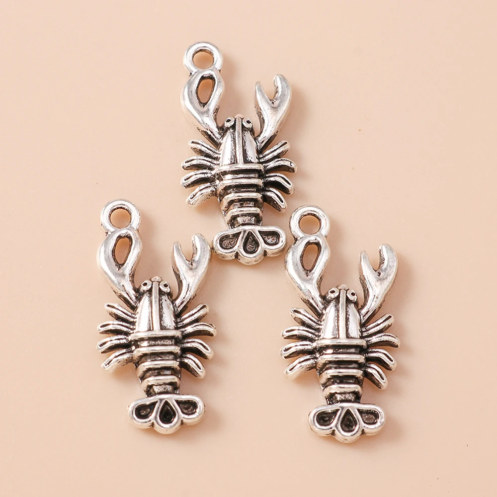 Leslie 10 Stück/Set Legierung Meereslebewesen Muschel Hummer Seestern Anhänger für Armbänder Halsketten DIY Handgemachter Schmuck Zubehör – Detail 9