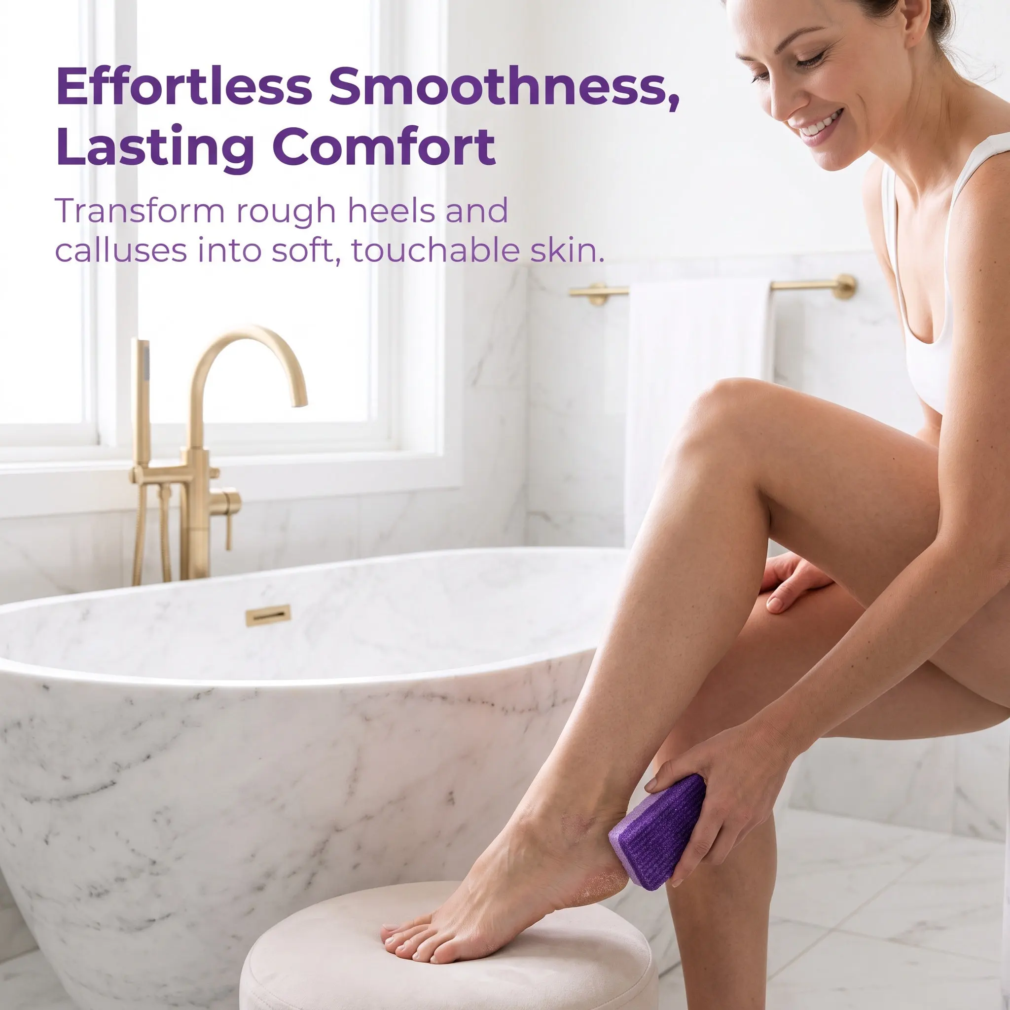 1Pcs Foot Callus Scrubber Large Size Portable Pumice Stone Callous Dead Skin Remover Foot Exfoliation Pedicure Tool Purple