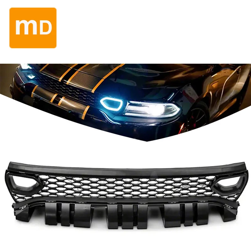 Glossy Black Radiator Grilles Front Bumper For 2015-2022 Dodge SRT type Body Kit Car Accessories Upgrade