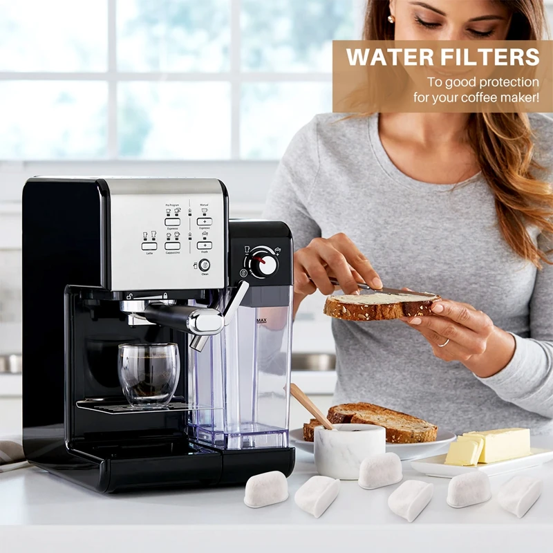 6 pacotes para filtros de água compatíveis com Breville BWF100 adequados para filtros de água para máquinas de café expresso Breville