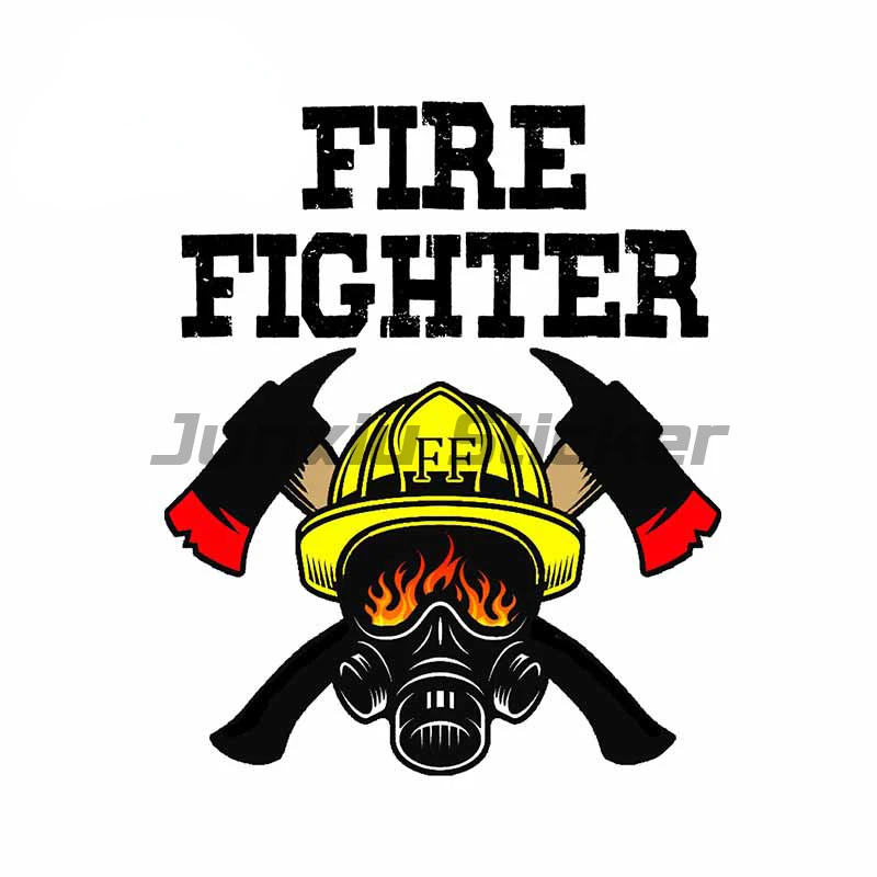 Graffiti Firefighter Car Stickers for Laptop Waterproof Vinyl Material Decoration