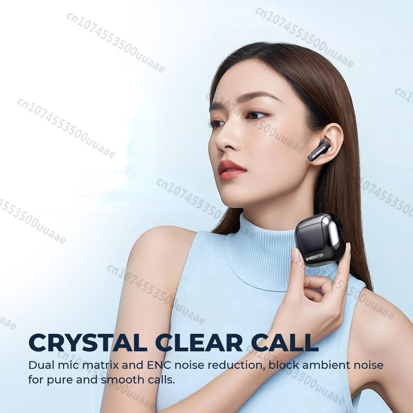 Fones de Ouvido Monster Maxstar MQT50 Bluetooth 6.0 com Redução de Ruído ENC, Fones de Ouvido Sem Fio TWS, à Prova d'Água IPX4 para Esportes