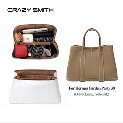 CRAZYSMITH Dupont Paper Bag Organizer For Hermes Garden Party 30 Handbag Inner Purse Insert Portable Makeup Bag Support Shaper