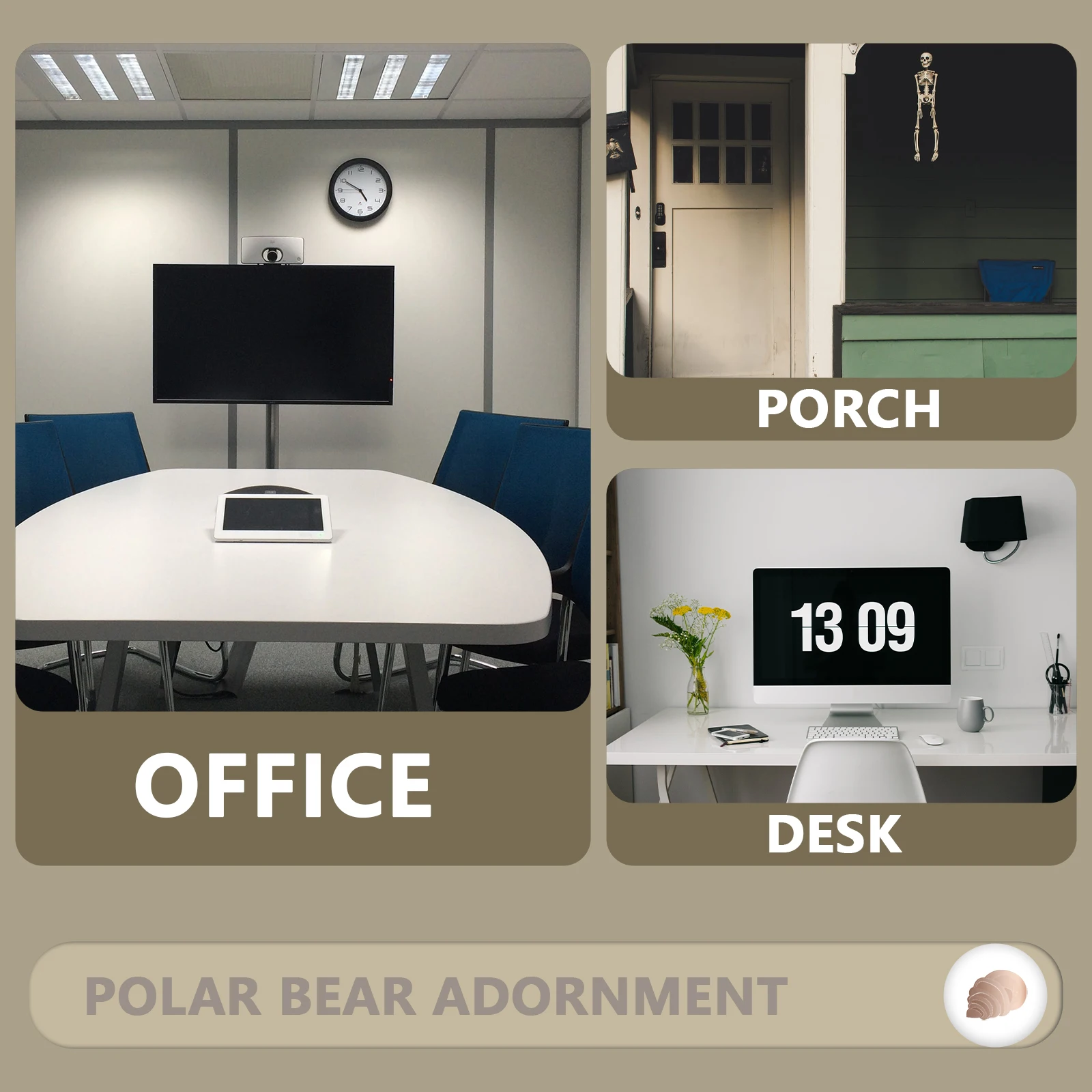 

Resin Polar Bear Key Storage Tray Bear-Shaped Plate Exquisite Desktop Keys Holder Home Entry Organizers