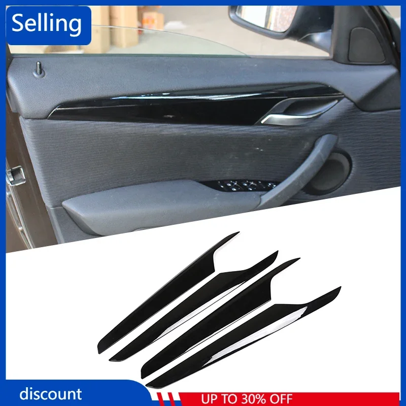 

4 Pcs Glossy Black For BMW X1 F84 2011-2015 ABS Car Interior Door Panel Cover Trim Accessories fast ship