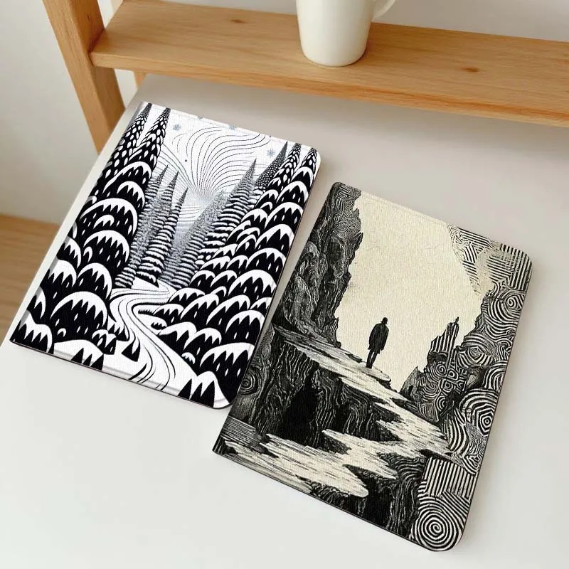 

Cartoon Snowy Forest Path Gift Tablet Case For Apple iPad Air Pro mini 1 2 3 4 5 6 7 8 9 11 M2 M3 M5 M4 5th 6th 7th 10th 11th
