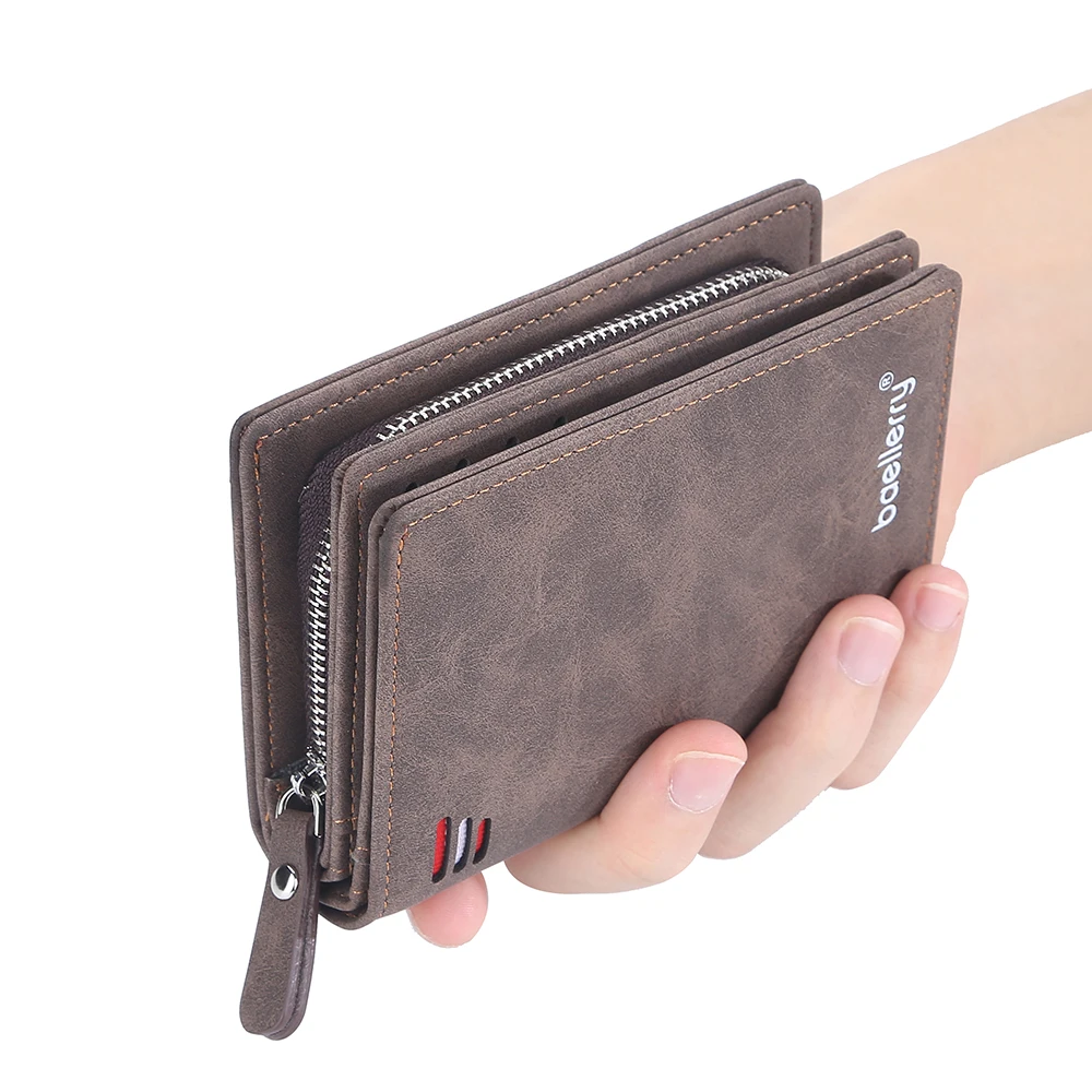 New Baellerry Mens Purse Male Wallet Small Money Bag Man PU Leather Card Holders Men\'s Wallets with Coin Pocket Wallet for Men