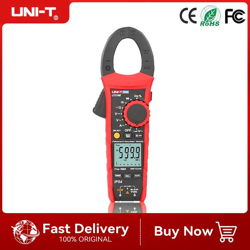 UNI-T UT219E/UT219M/UT219DS Professional Clamp Meter True RMS LoZ input for ghost voltage measurement CAT IV 600V