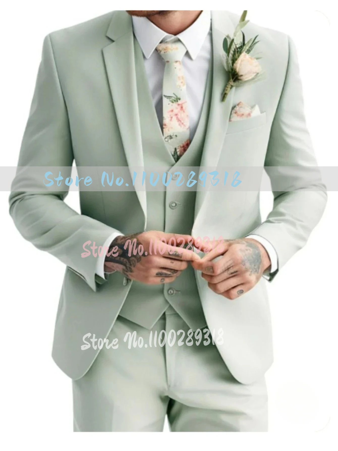 

Wedding Suits for Men Solid Color Single Breasted Notch Lapel Slim Fit Male Clothing Groom Tuxedos Costume Homme Traje Hombre