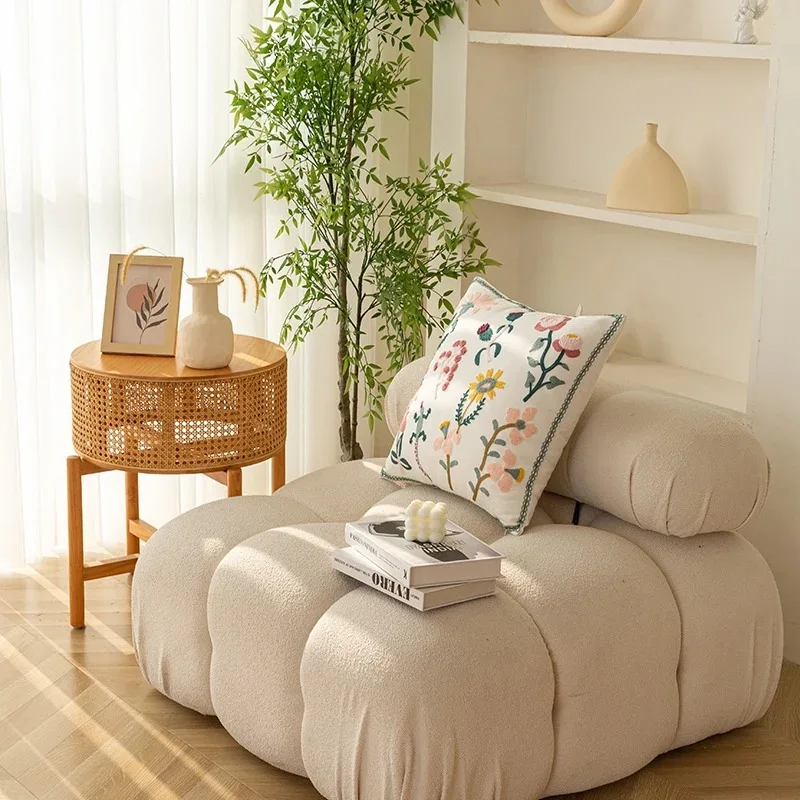 Schicker, floraler, geometrischer Kissenbezug, Stickerei-Kissenbezug für Wohnzimmer, weicher Kissenbezug, Sofa-Dekoration, 45 x 45 cm – Detail 5