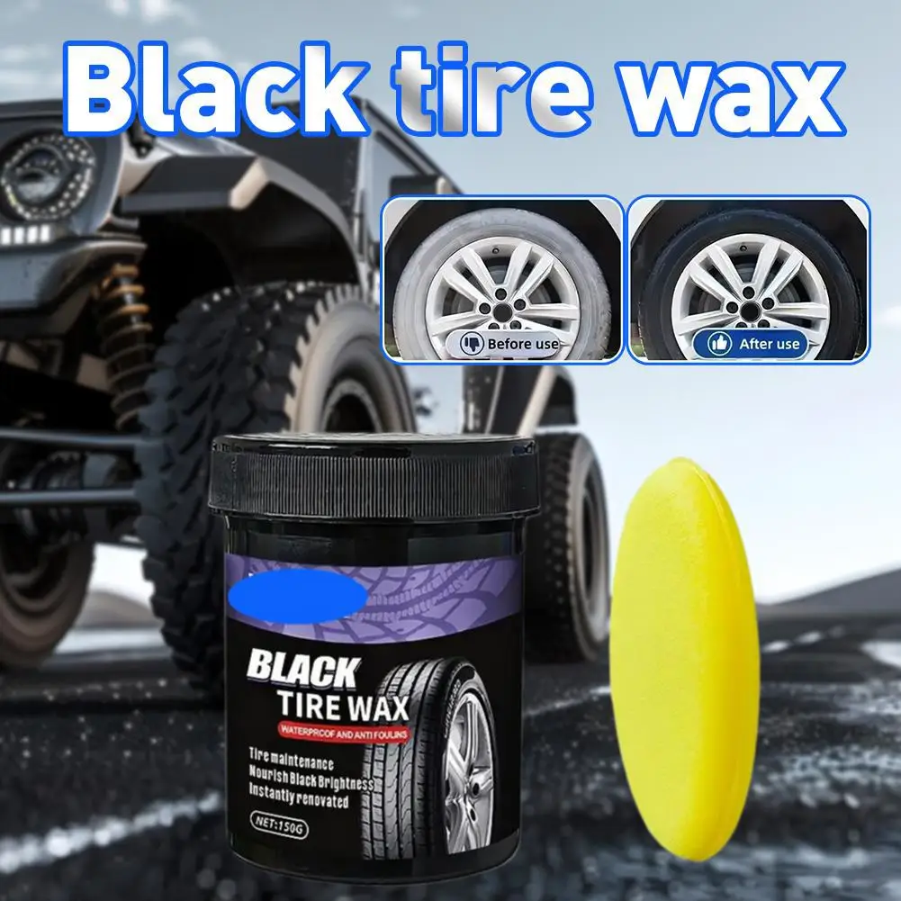 شمع الإطارات الأسود مناسب لجميع المركبات يأتي مع منتج العناية بالإطارات سهل الاستخدام وإطارات مقاومة للماء والغبار Su N3U4