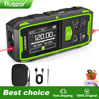 Huepar Dual Laser Rangefinder 120M/200M Red Beam Digital Laser Meter Multiple Unit Measurement Tool And Angle Sensor LCD display
