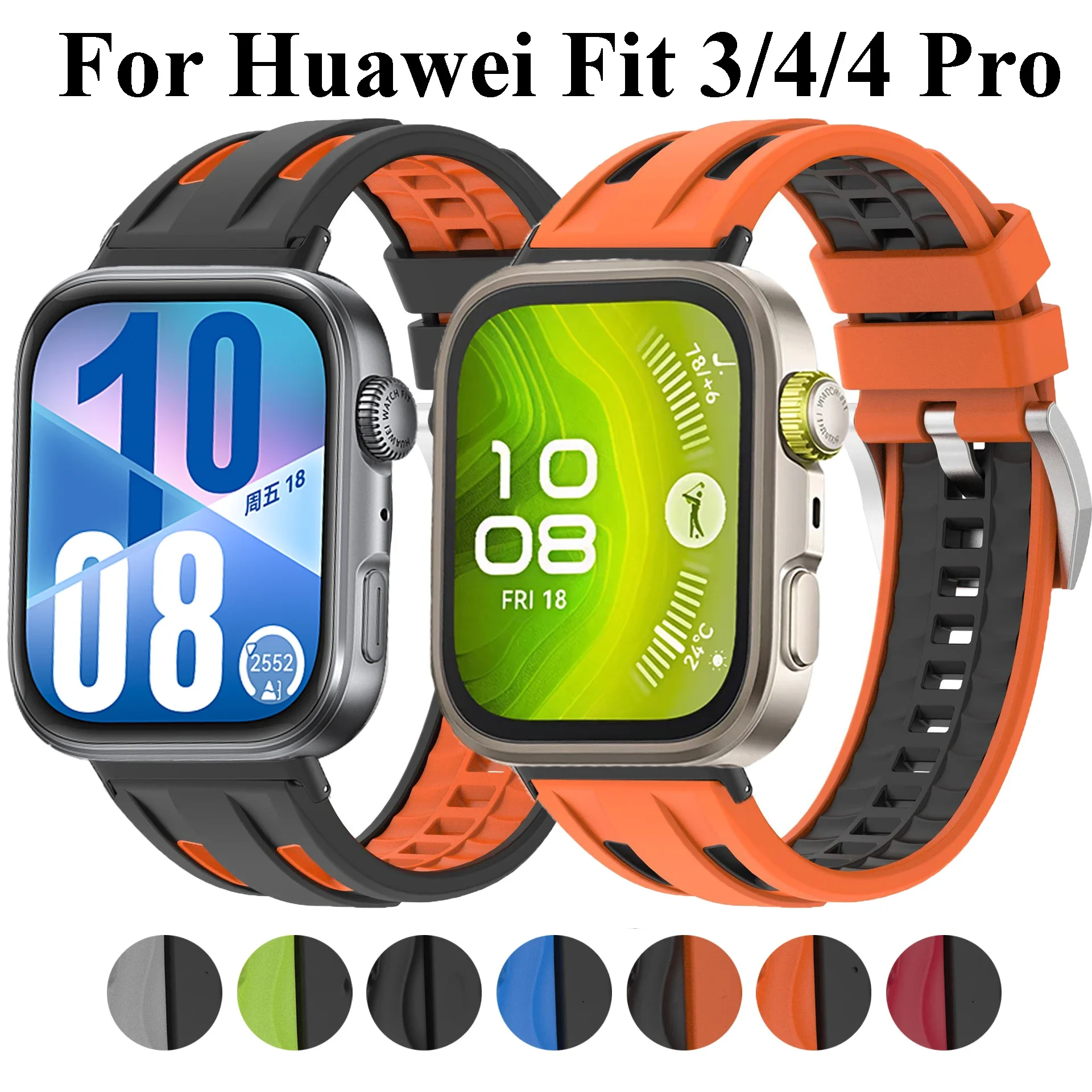 

Sports Silicone Strap For Huawei Watch Fit 4 Pro 3 Breathable Band Replacement Watchband For Huawei Fit3 Fit4 Men Women Bracelet