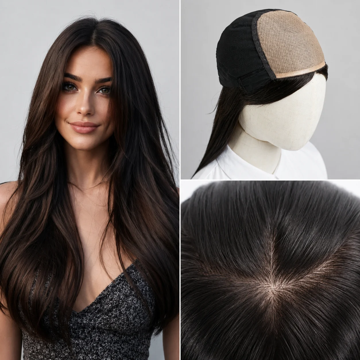 

Full Silk Base Human Hair Wig Jewish Kosher Silk Top Wig 100% Unprocessed Virgin Human Hair Hand Made Natural Straight Wig