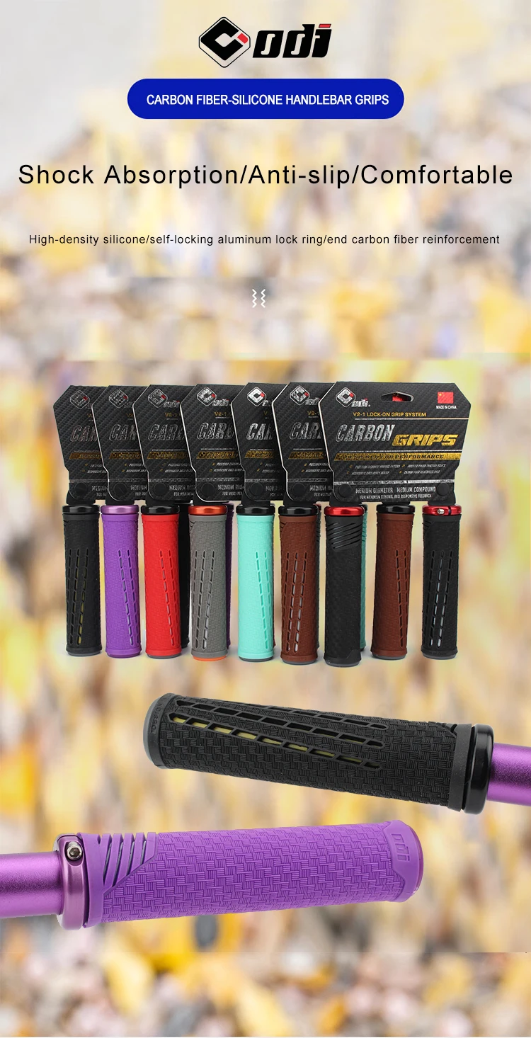 ODI CF Silikon Fahrradgriffe Kohlefaserverstärkte Griffstopfen MTB Anti-Rutsch-Lock-on-Lenkerabdeckung Bequeme Fahrradteile – Detail 1