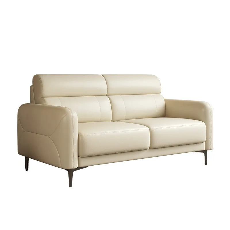 

Двойной диван для маленькой квартиры, комбинированный кожаный прямой ряд, домашняя гостиная, современный простой офисный диван на трех человек, универсальный