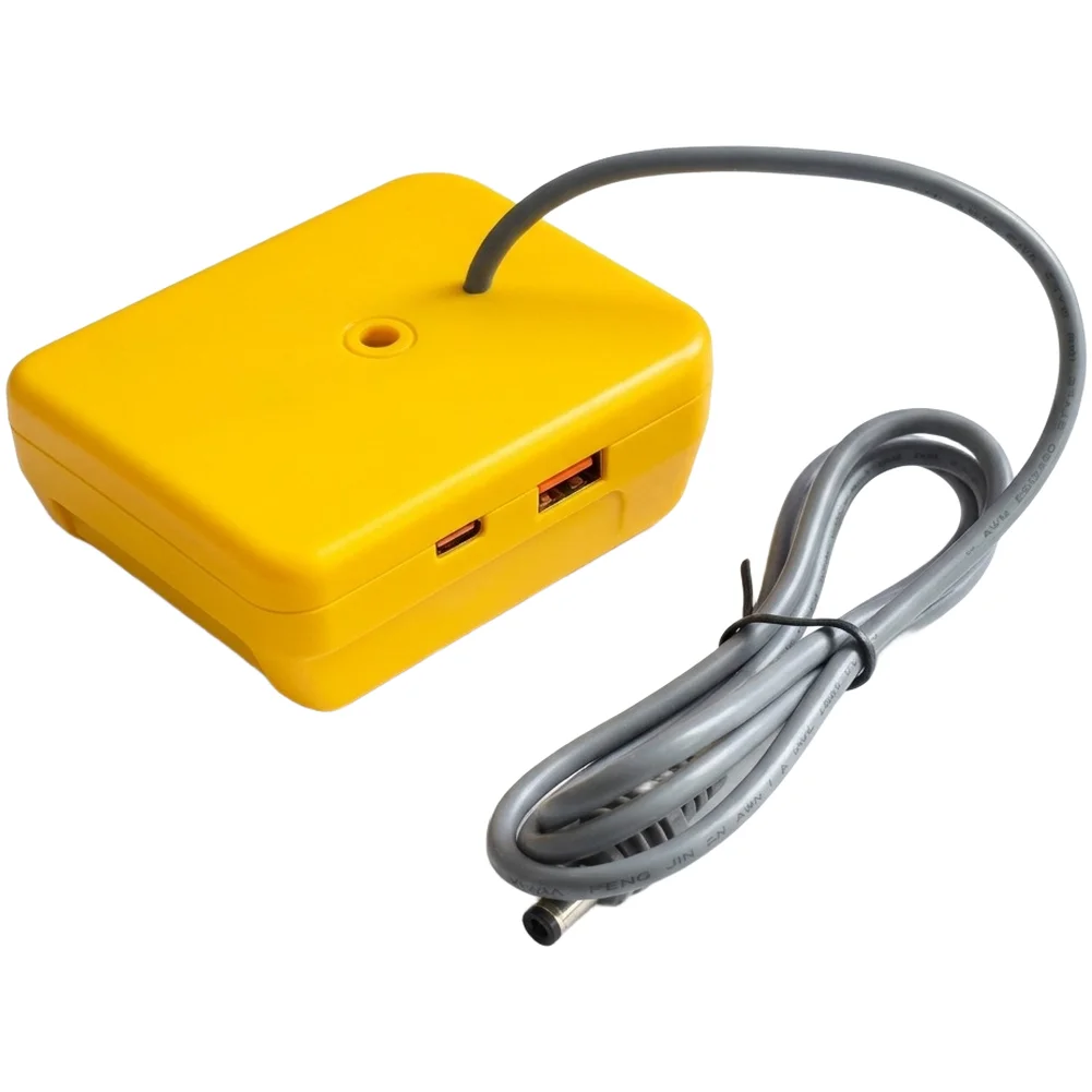 

USB-C Charger Battery Adapter Jobsite Charging 18W Fast Charging USB-A And USB-C Ports Dual USB Output 96cm DC Cable Included