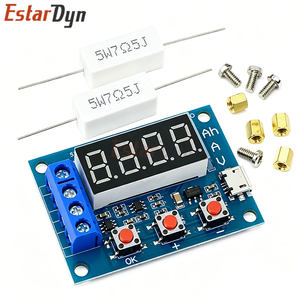 

Estardyn ZB2L3 Battery Capacity Tester 15V 3A 9999Ah Digital Discharge Module 4.5-6V 1.2-12V Li-ion Lead-acid