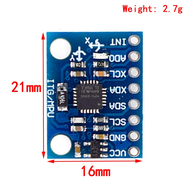 1Set IIC I2C GY-521 MPU-6050 MPU6050 3 Axis Analog Gyroscope Sensors + Accelerometer Module For Arduino With Pins 3-5V DC