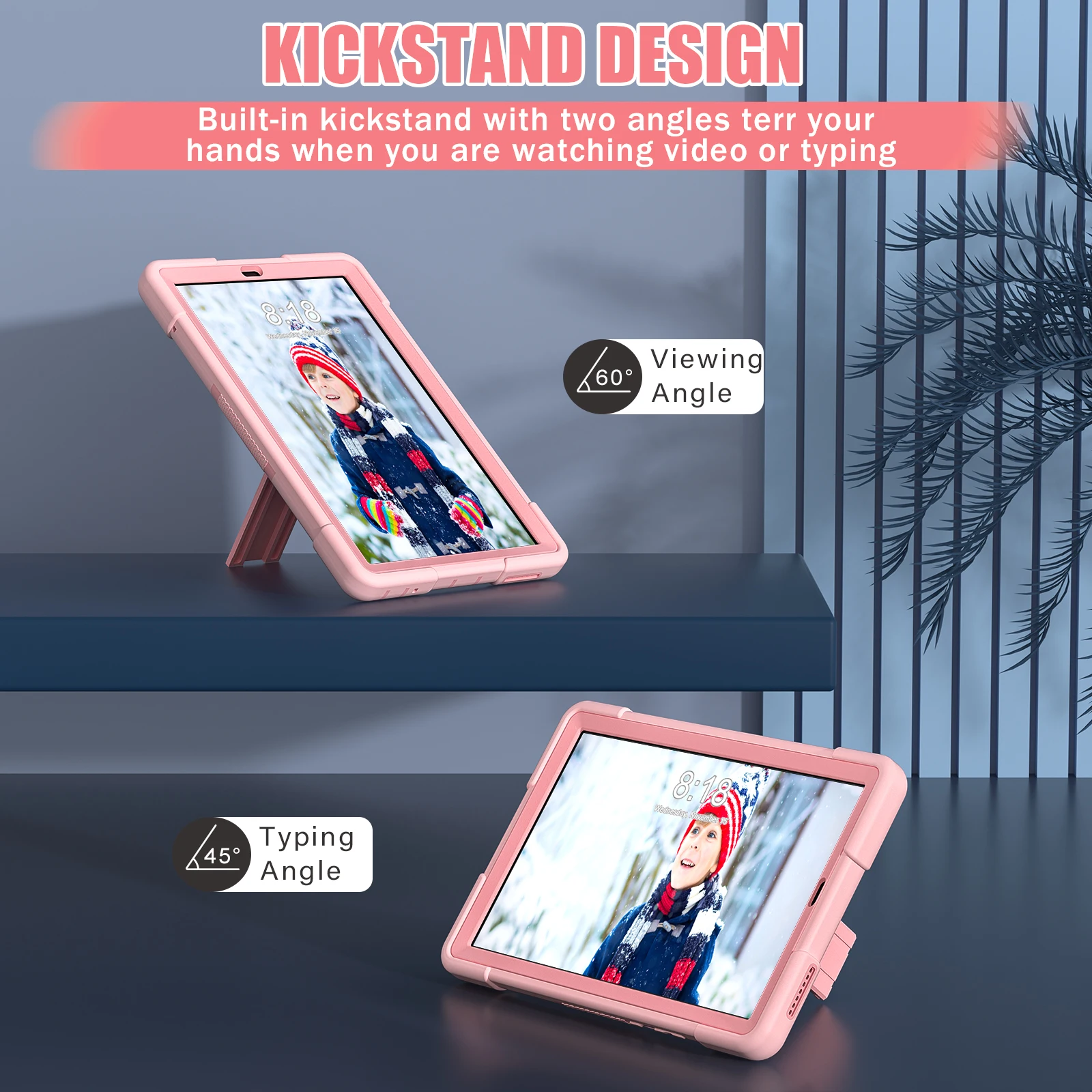 Kickstand Armor Case For Lenovo Tab M9 2023 9.0 inch TB310FU TB310XU PC-Silicone 3-Layers Rugged Heavy Duty Cover Shockproof 3