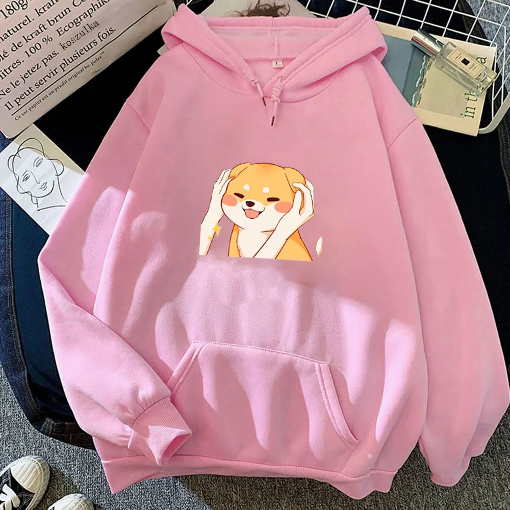 Couple Kawaii Shiba Inu Hoody Woman Cute Anime Dog Sweatshirt Japanese Harajuku Otaku Man Autumn and Winter Keep Warm Hoody