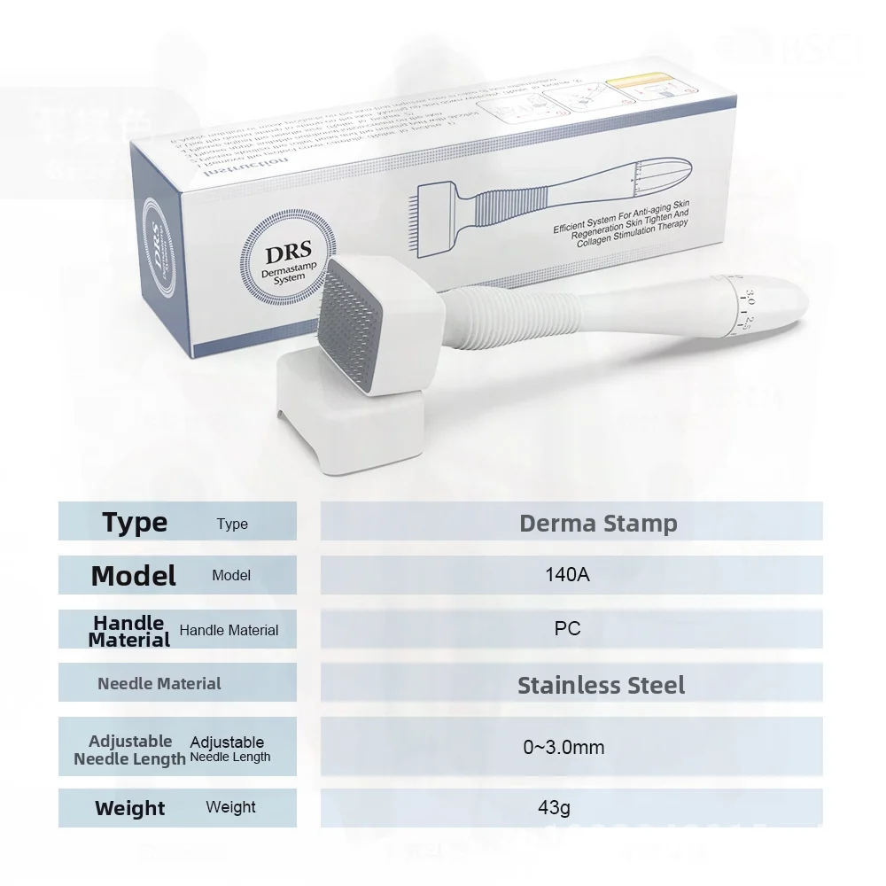 เครื่องมือดูแลผิวหน้า Drs140A ไมโครนีดเดิล โรลเลอร์แบบปรับความยาวเข็มได้ สำหรับการฟื้นฟูผิวหน้า