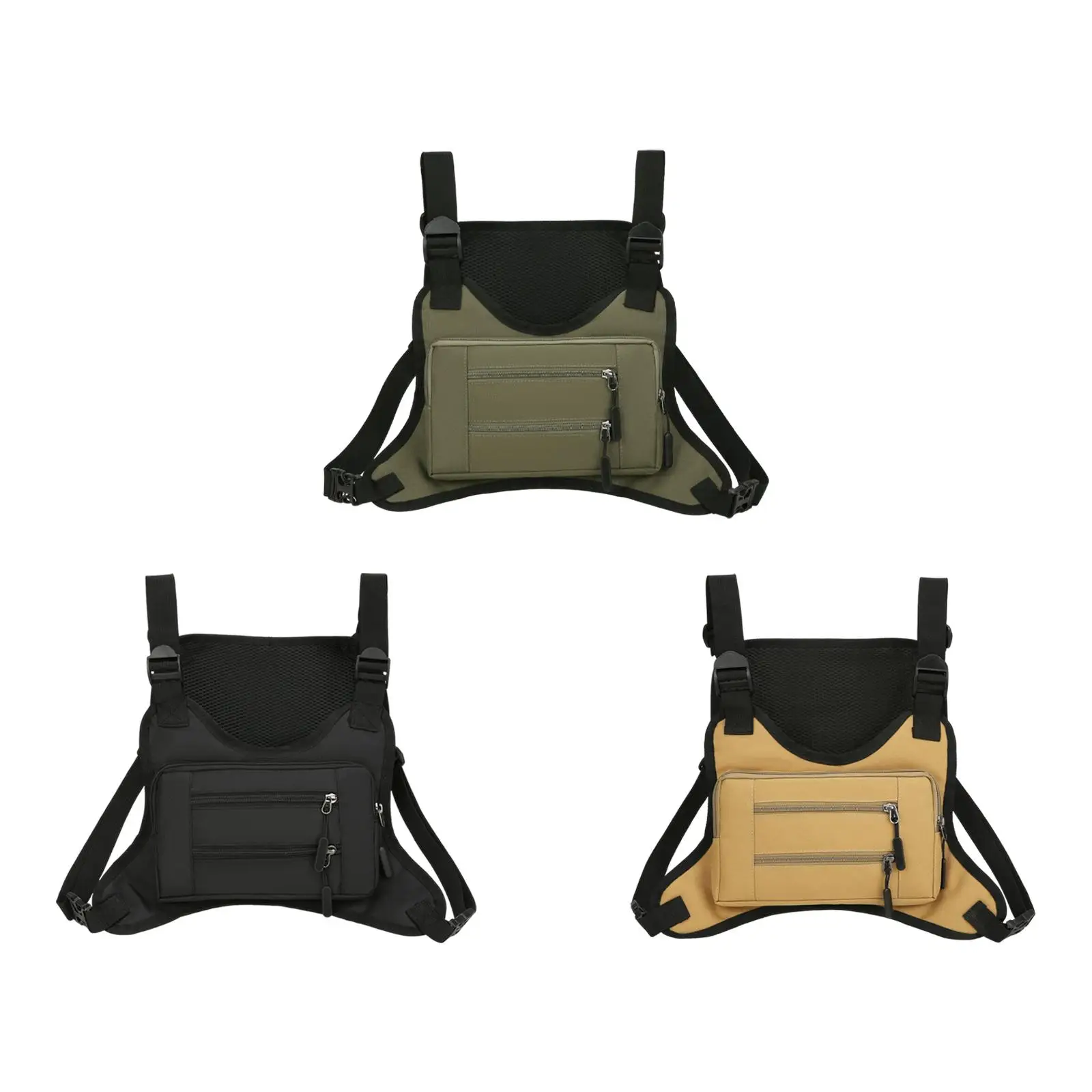 Sports Running Men Chest Bag Breathable Vest Chest Pack Extra Storage for Hiking Cycling Workouts