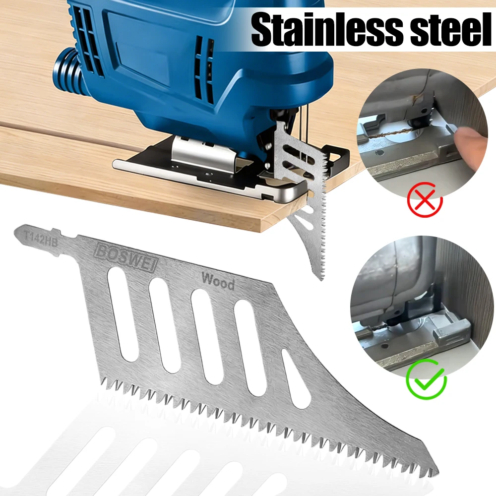 

1-5Pcs T-Shank Jigsaw Blades Stainless Steel Flush Cut Saw Blades for Hardwood & Metal Precision Cutting