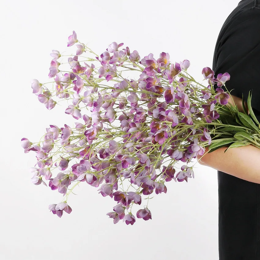 5 Stück Künstliche Blumen Maiglöckchen Seidenblume für Heimdekoration Hochzeitsdekoration Blumenlange Zweige Windspiel Partydekoration – Detail 2