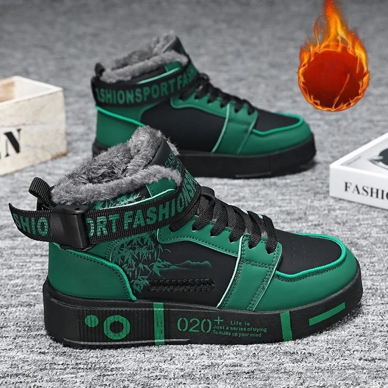 

Women's Shoes Cotton Shoes Winter Girls' Comfortable Snow Boots with Thick Fleece Fashion High Top Boots Anti Slip Board Shoes