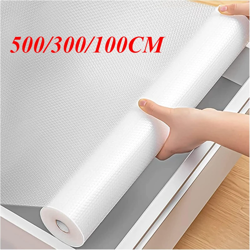 1pc Reusable Clear Non-Adhesive Drawer Liner Shelf Cabinet Liner Waterproof Refrigerator Table Pad Mat Kitchen Home Supplies