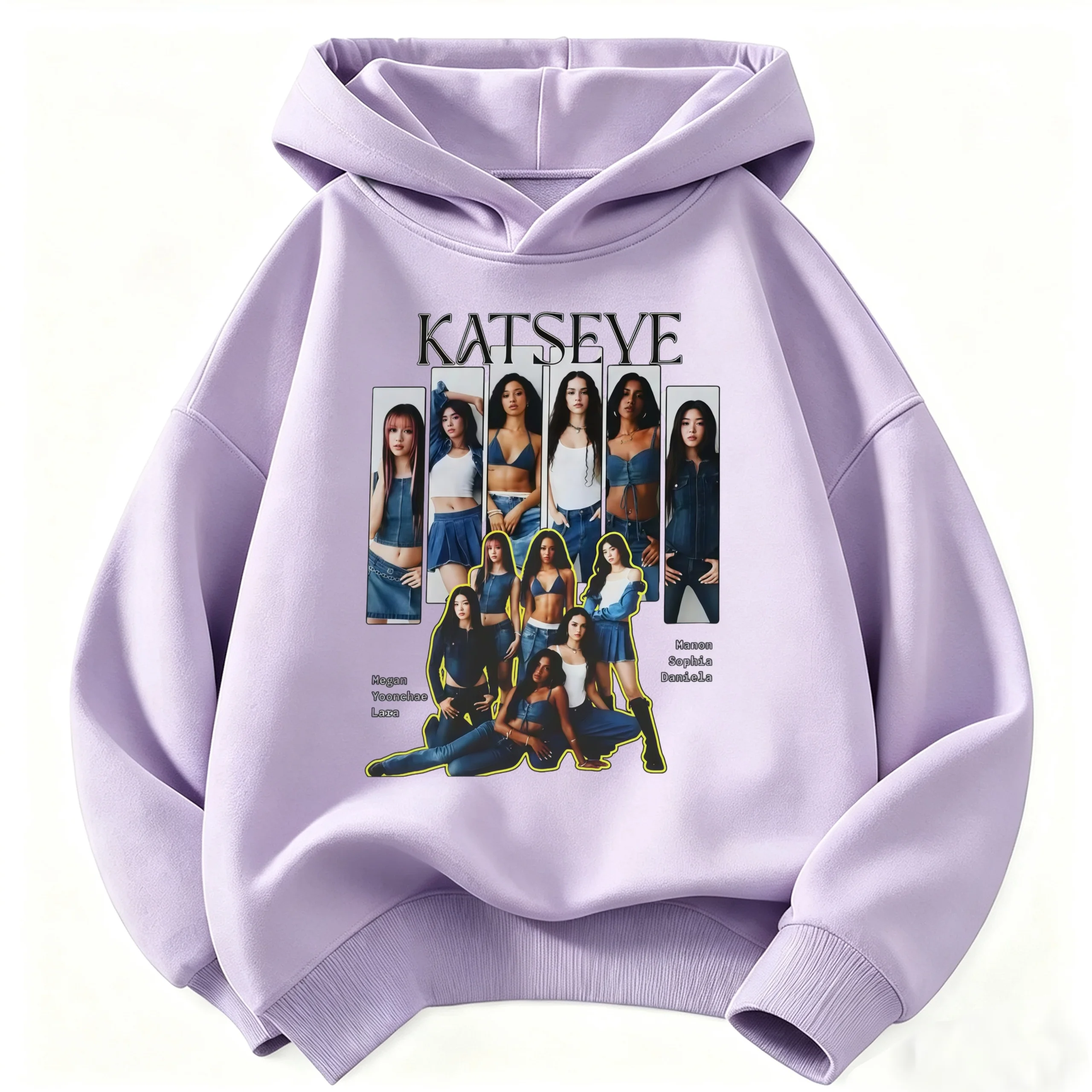 2026 Girls Fashion Hoodie: Katseye Girl Group Graphic Pullover  Warm Casual Street-Style Hoodie for Boys and Girls Kids Clothing