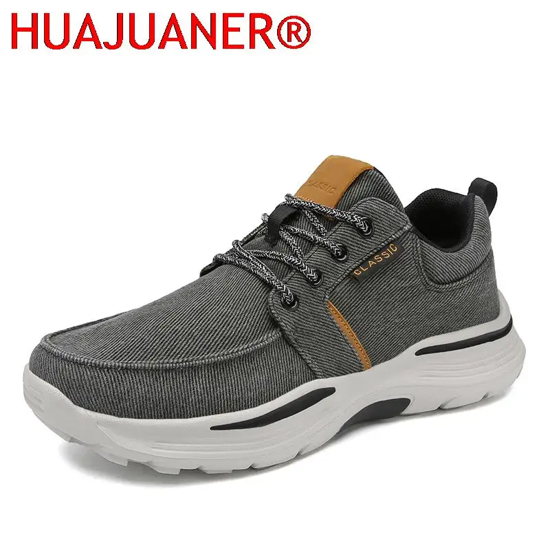 Trending Products Men's Canvas Casual Shoes Lace Up Sneaker for Men Fashion Thick-Soled Dad Shoes Platform Sneakers Big Size 48