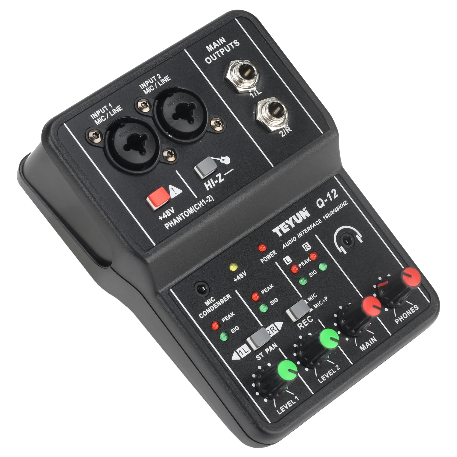 Professional Audio Interface Sound Card Computer Electric Guitar Live Recording Audio Equipment For Studio Singing Q12