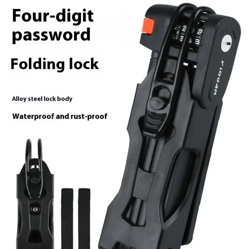 

HUA Bicycle Folding Combination Lock Anti-theft Four-digit Combination Lock Rust-proof Alloy Steel Four-Digit Combination Lock