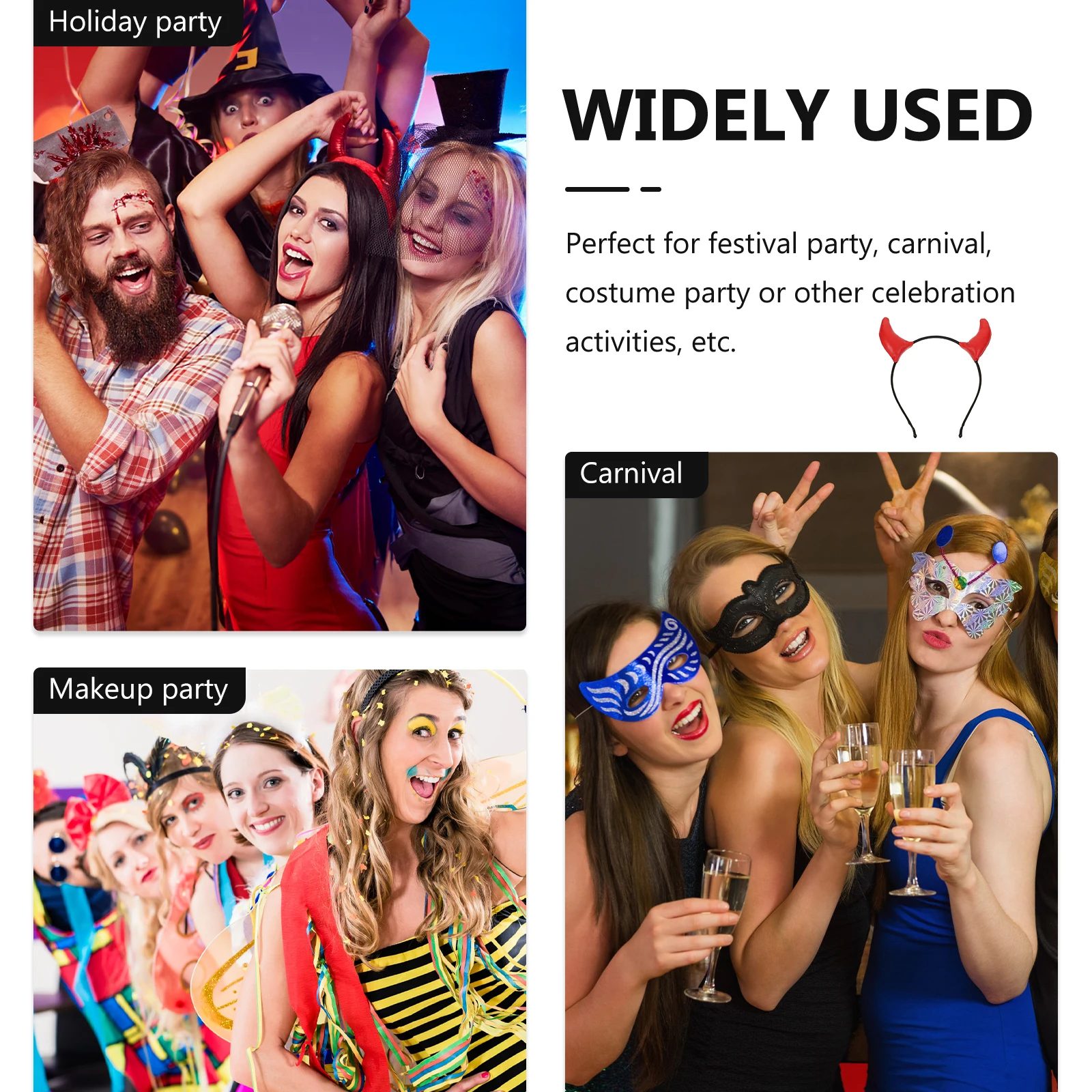 

Повязка на голову с рогами, красные уши для взрослых, легкий аксессуар для костюма на Хэллоуин, обручи для волос, головной убор для косплея, подарок на вечеринку